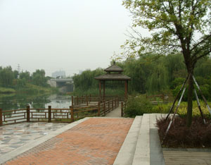 Zhuhe River의 풍경 녹색 축구 축구 토토